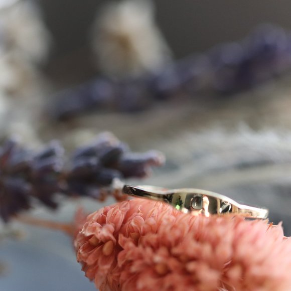 10K Solid Yellow Gold Slim Signet Ring - "Etched in Bone" by Brightlyand… - Picture 8 of 9